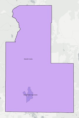 Klamath County OR school district boundaries map