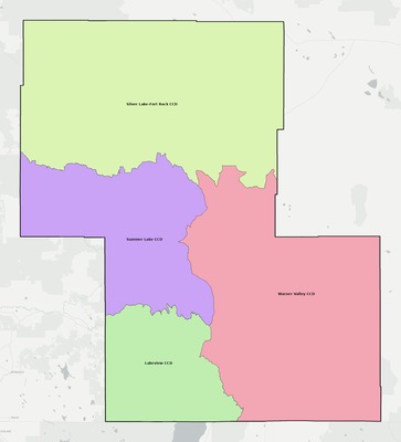 Lake County OR townships and subdivisions map