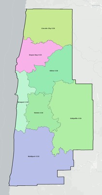 Lincoln County OR townships and subdivisions map