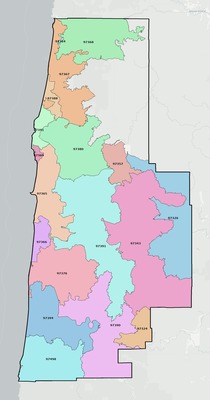 Lincoln County OR ZIP code boundaries map