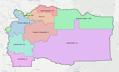 Linn County OR school district boundaries map