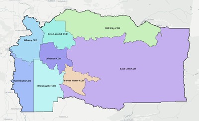 Linn County OR townships and subdivisions map