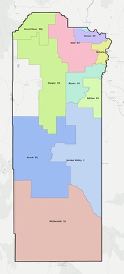 Malheur County OR school district boundaries map