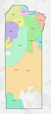 Malheur County OR ZIP code boundaries map