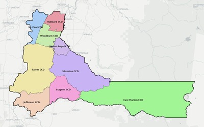 Marion County OR townships and subdivisions map