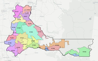 Marion County OR ZIP code map preview
