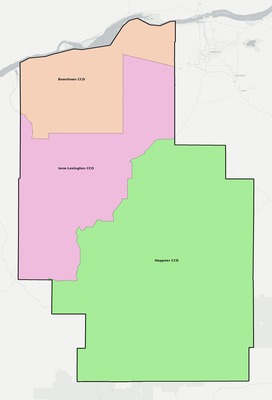 Morrow County OR townships and subdivisions map