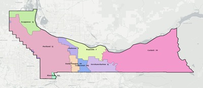 Multnomah County OR school district boundaries map
