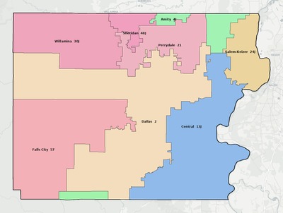 Polk County OR school district boundaries map