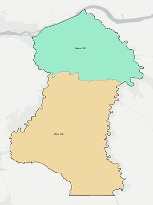 Sherman County OR townships and subdivisions map