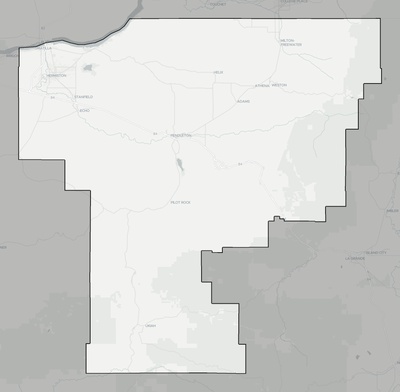 Umatilla County OR county basemap context