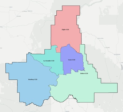 Union County OR townships and subdivisions map