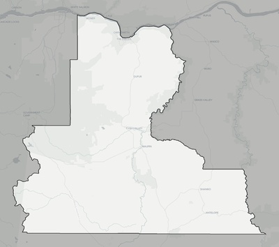 Wasco County OR county basemap context
