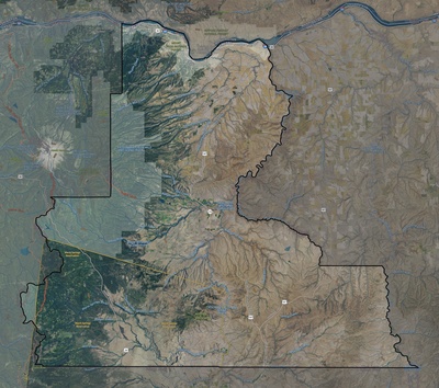Wasco County OR USGS imagery and topo map