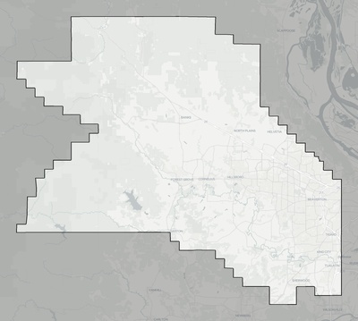 Washington County OR county basemap context