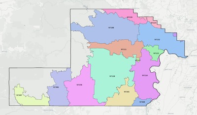 Yamhill County OR ZIP code boundaries map