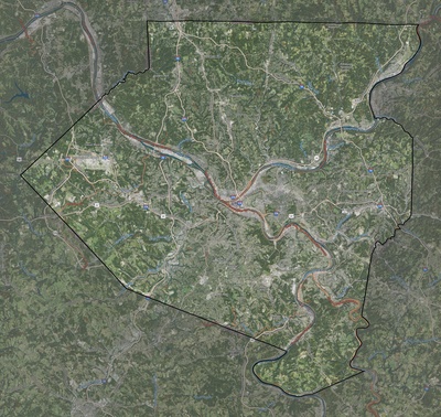 Allegheny County PA USGS imagery and topo map
