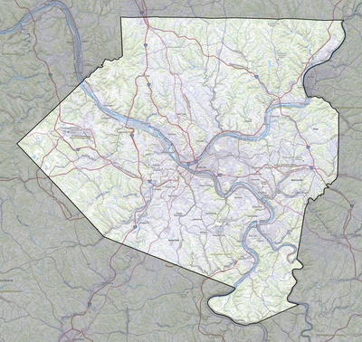 Allegheny County PA USGS topo map