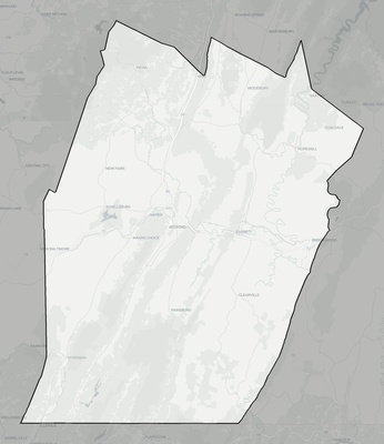 Bedford County PA county basemap context