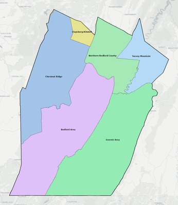 Bedford County PA school district boundaries map