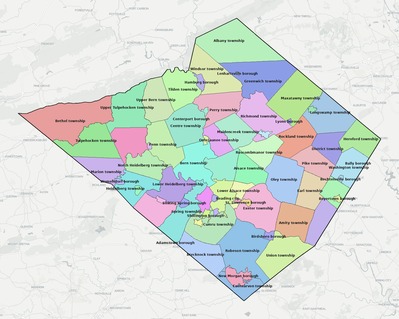 Berks County PA township map preview