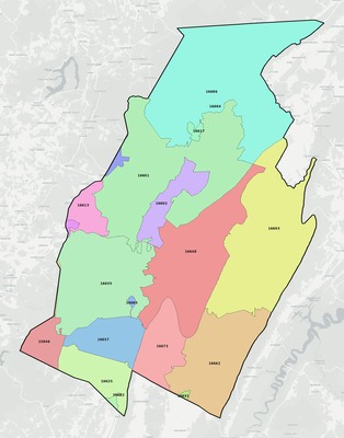 Blair County PA ZIP code boundaries map