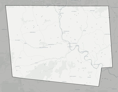 Bradford County PA county basemap context