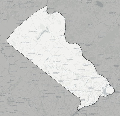 Bucks County PA county basemap context