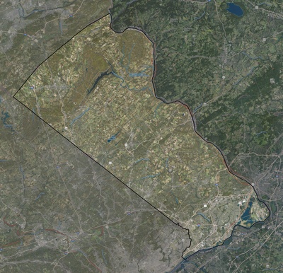 Bucks County PA USGS imagery and topo map