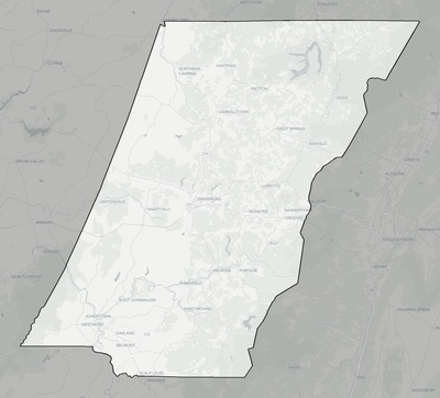 Cambria County PA county basemap context