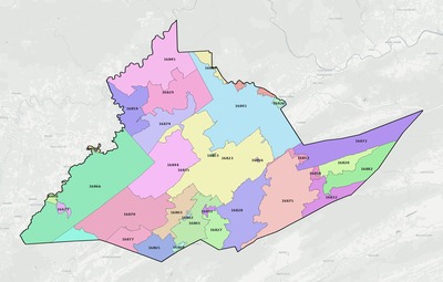 Centre County PA ZIP code boundaries map