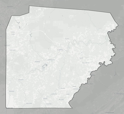 Clearfield County PA county basemap context