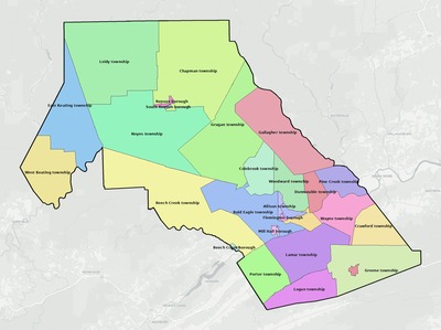 Clinton County PA townships and subdivisions map