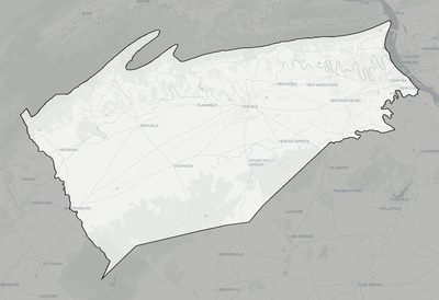 Cumberland County PA county basemap context