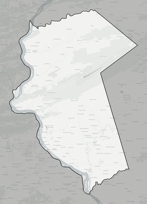 Dauphin County PA county basemap context