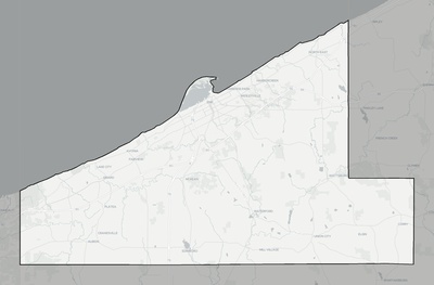 Erie County PA county basemap context