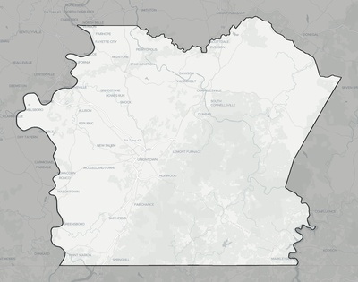 Fayette County PA county basemap context
