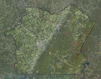 Fayette County PA USGS imagery and topo map