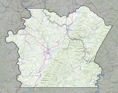 Fayette County PA USGS topo map