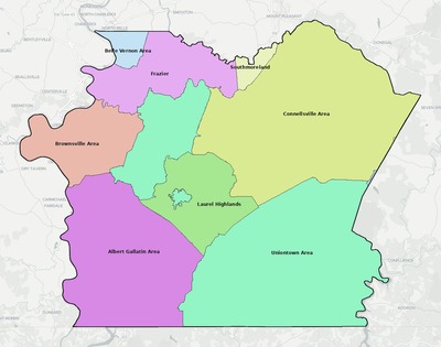 Fayette County PA school district boundaries map