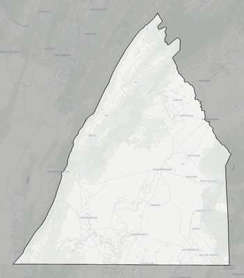Franklin County PA county basemap context