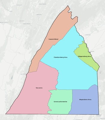 Franklin County PA school district boundaries map