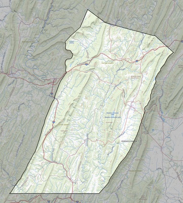Fulton County PA USGS topo map