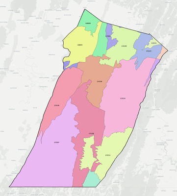 Fulton County PA ZIP code boundaries map