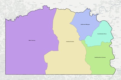 Greene County PA school district boundaries map