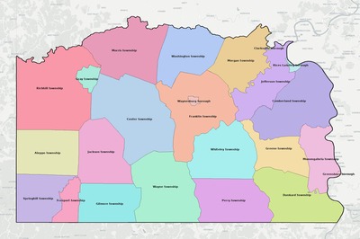 Greene County PA townships and subdivisions map