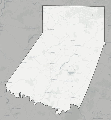 Indiana County PA county basemap context