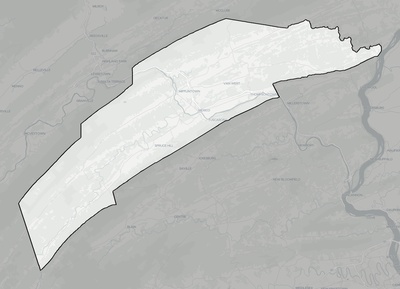 Juniata County PA county basemap context