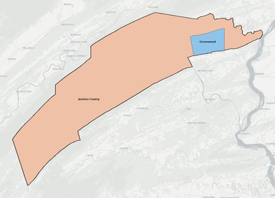 Juniata County PA school district boundaries map