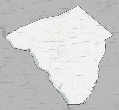 Lancaster County PA county basemap context